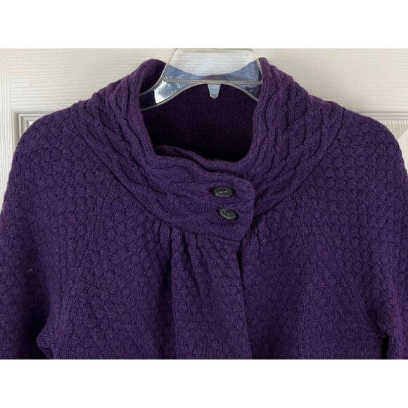 Ann Taylor LOFT-Purple Long Sleeve Open Front Wool Blend Cardigan Coat Sweater S - Picture 2 of 7